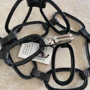 Elle Tahari Snakeskin Black Link Belt M/L NWT